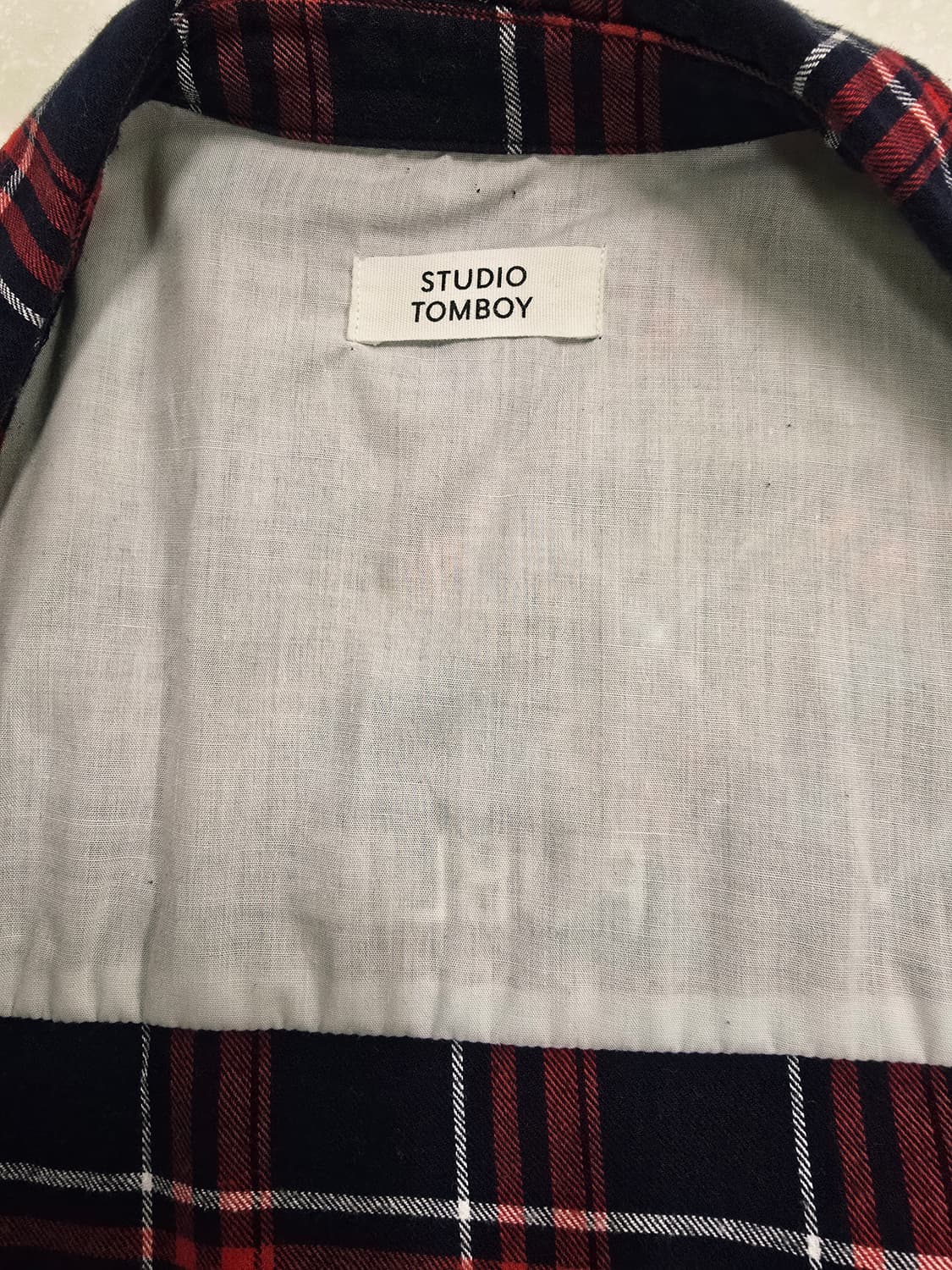 스튜디오 톰보이 레드 체크 반팔 셔츠 상품이미지7