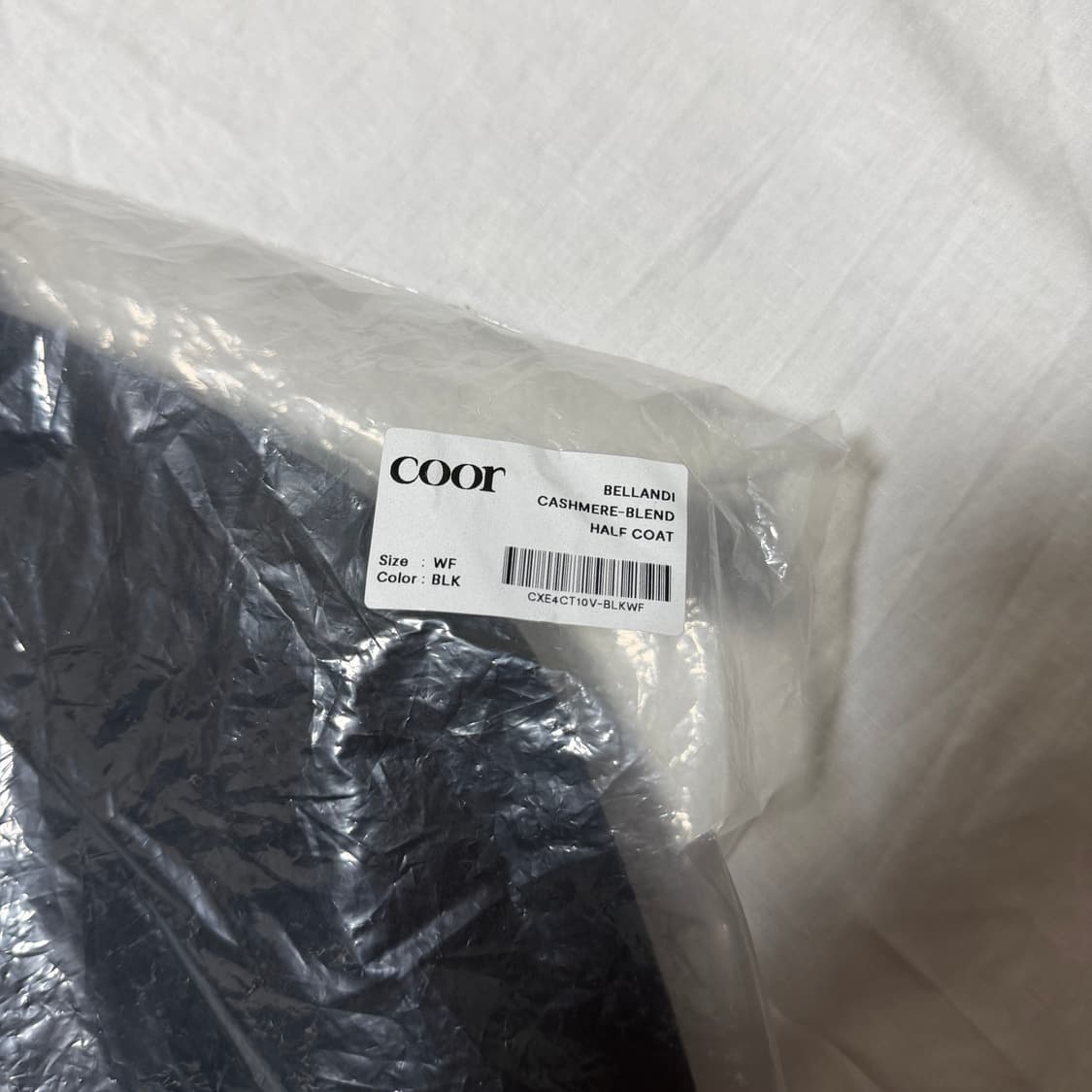 쿠어 벨란디 캐시미어 블렌드 하프 코트 (블랙/WF) 상품이미지3