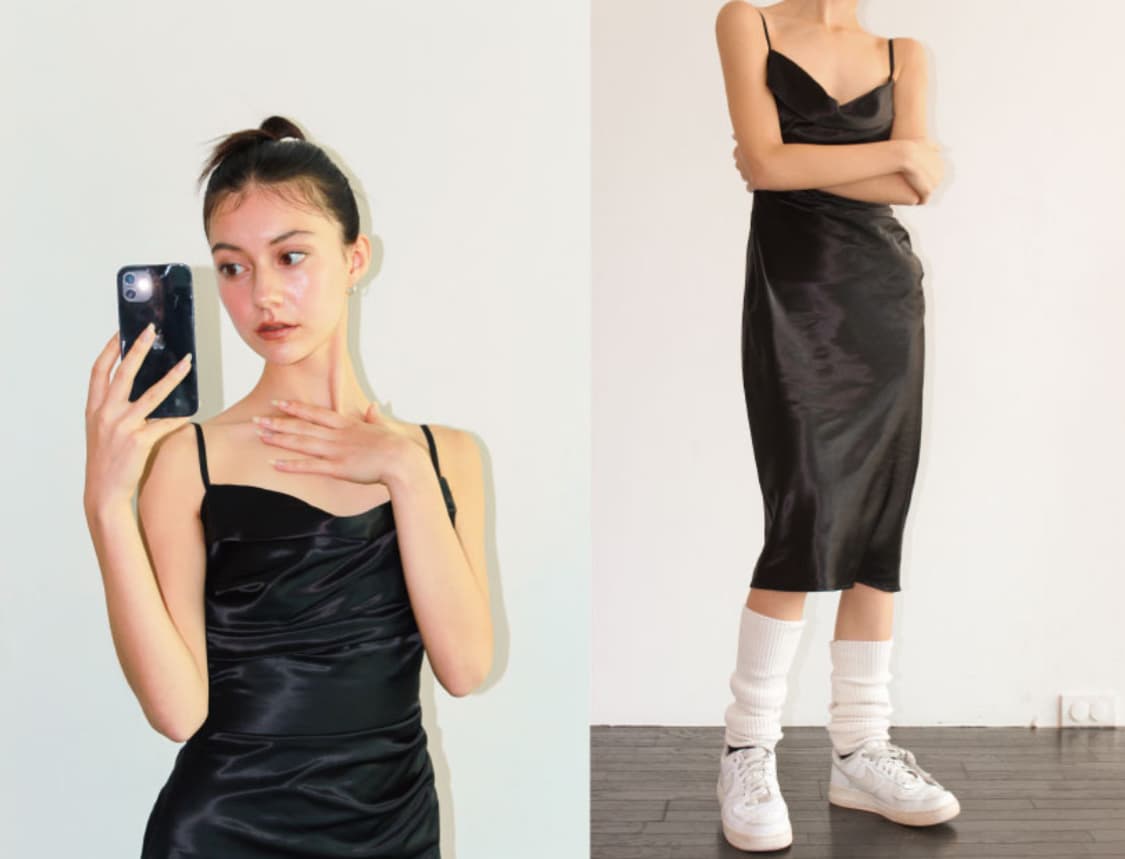 유히리 satin midi dress 상품이미지2