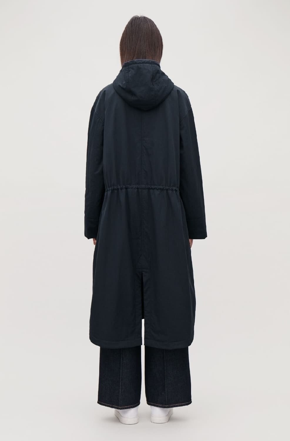 COS 패딩 후디드 파카 피쉬테일 네이비 XS 상품이미지2