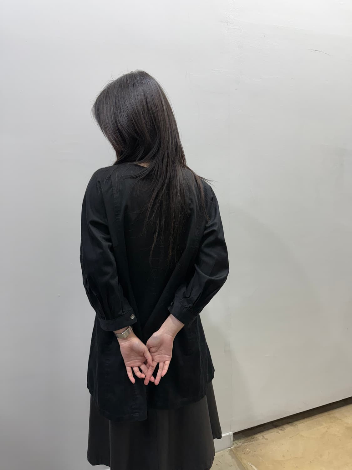 꼼데가르송 올 블랙 코튼 블라우스 상품이미지4