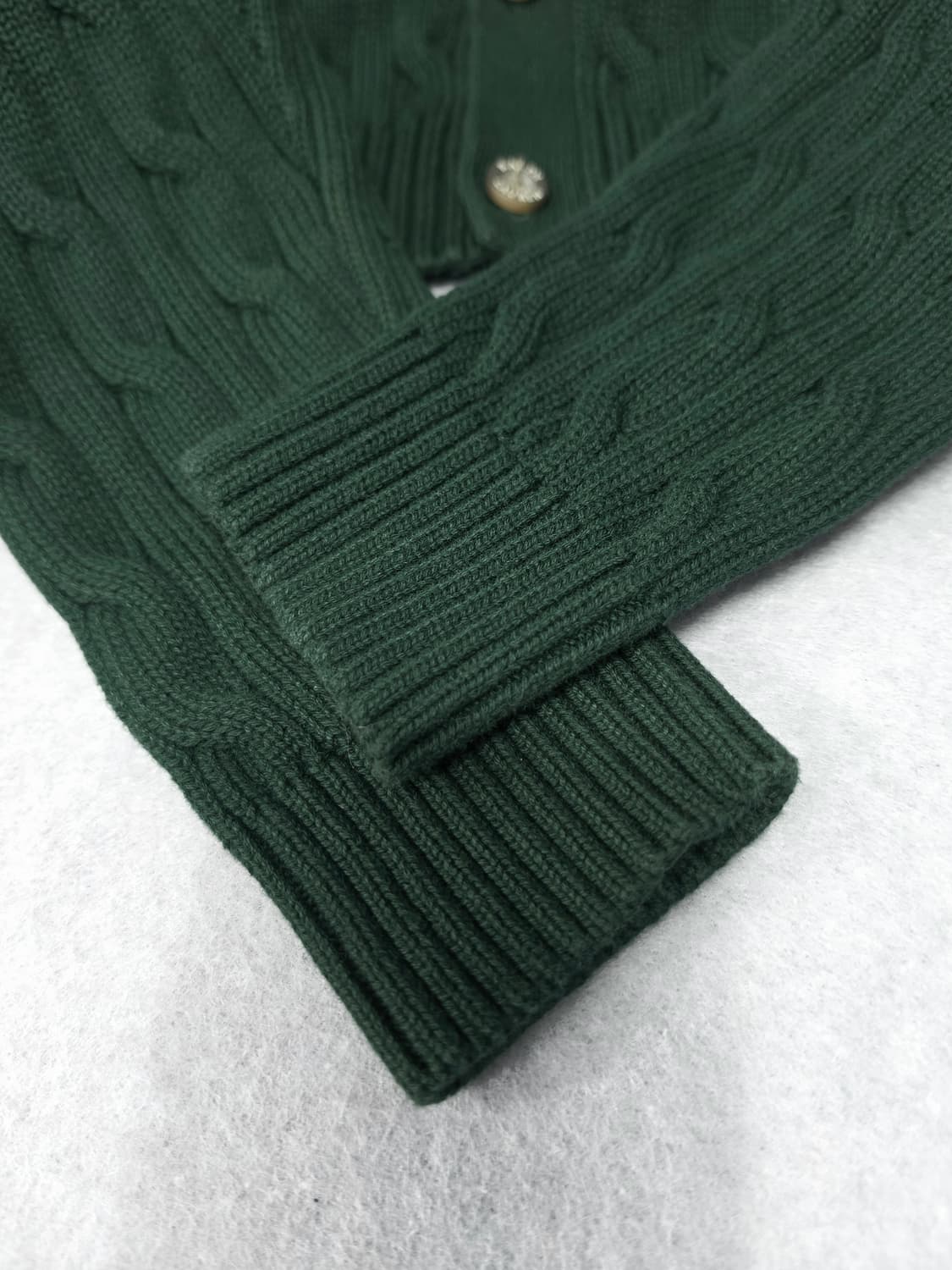 폴로 꽈배기 니트 가디건 QR신형 다크그린 상품이미지6