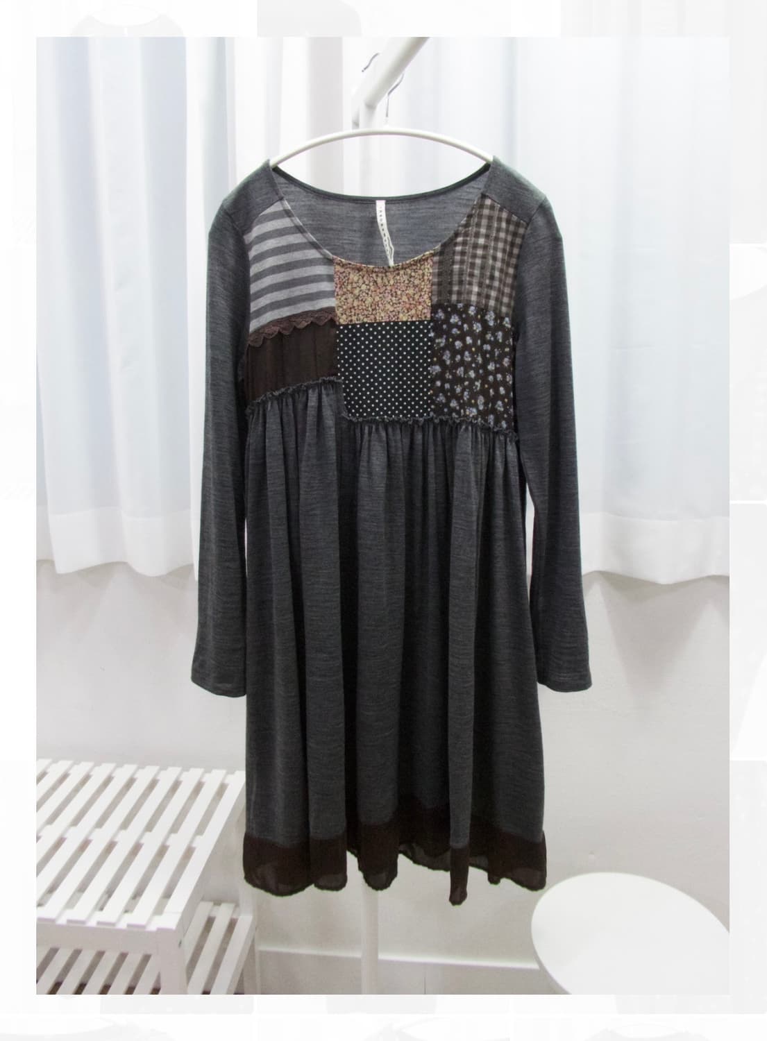 수나오쿠와하라 패치워크 원피스 상품이미지1