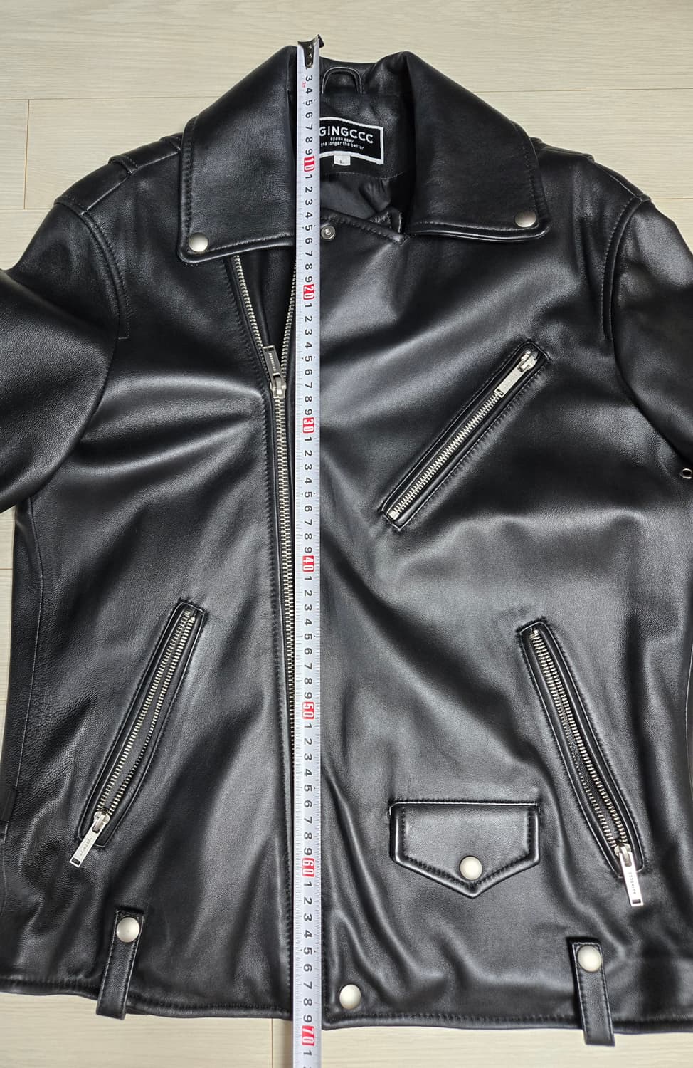 (AGINGCCC)의 파인 레더 라이더 자켓 상품이미지8