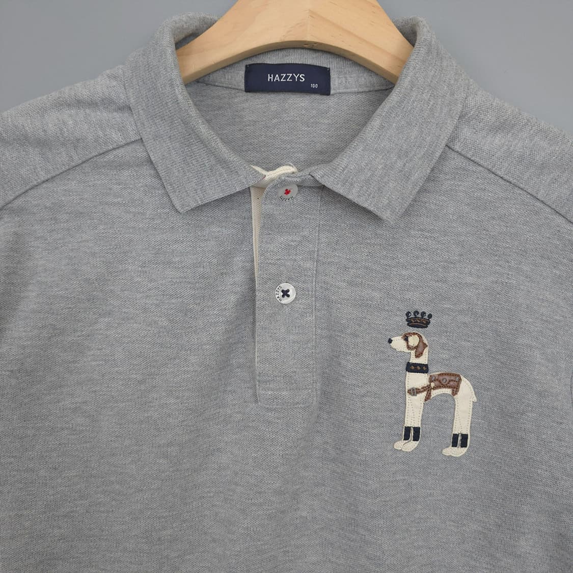 헤지스 HAZZYS 크라운 자수 긴팔 카라티 100 상품이미지2