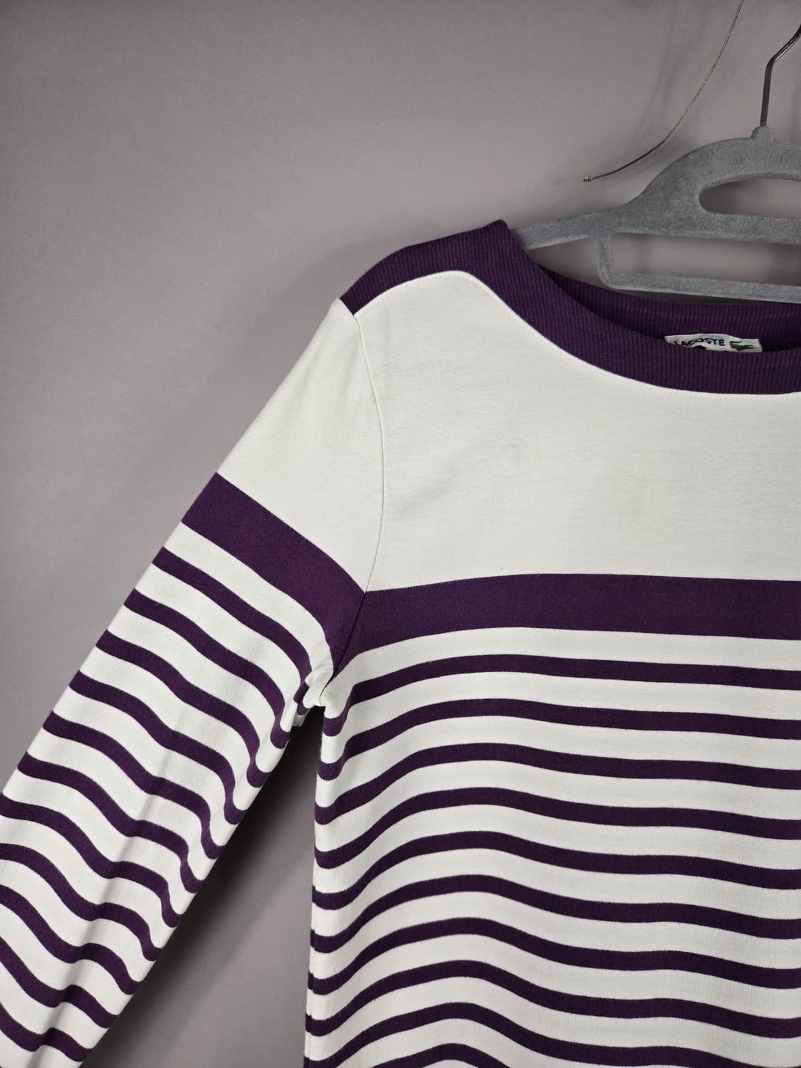 [무료배송]라코스테 90 (36) 여성 보트넥 스트라이프 긴팔 티셔츠 상품이미지5
