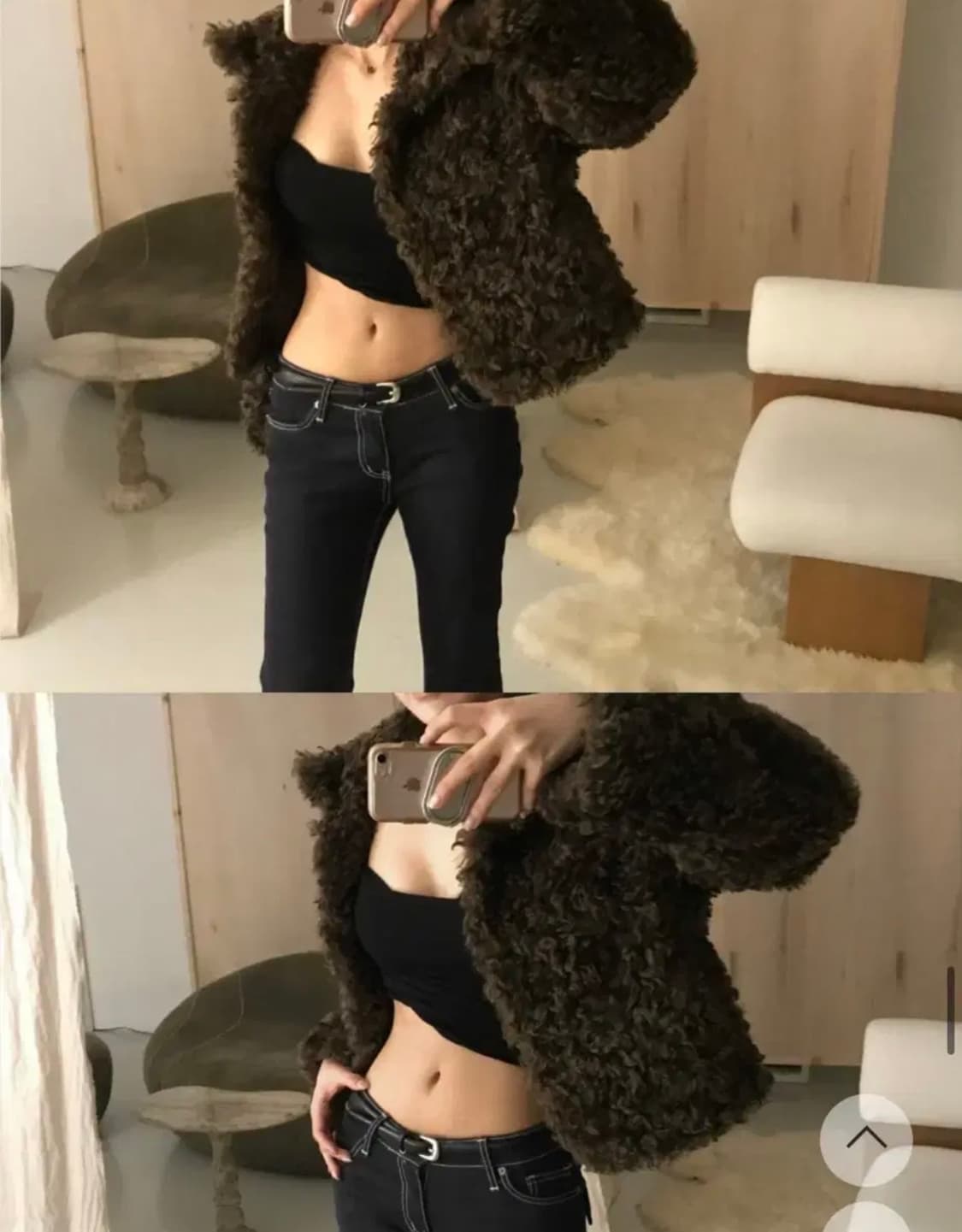 클라우드이모션 젠 퍼 자켓 브라운 상품이미지3