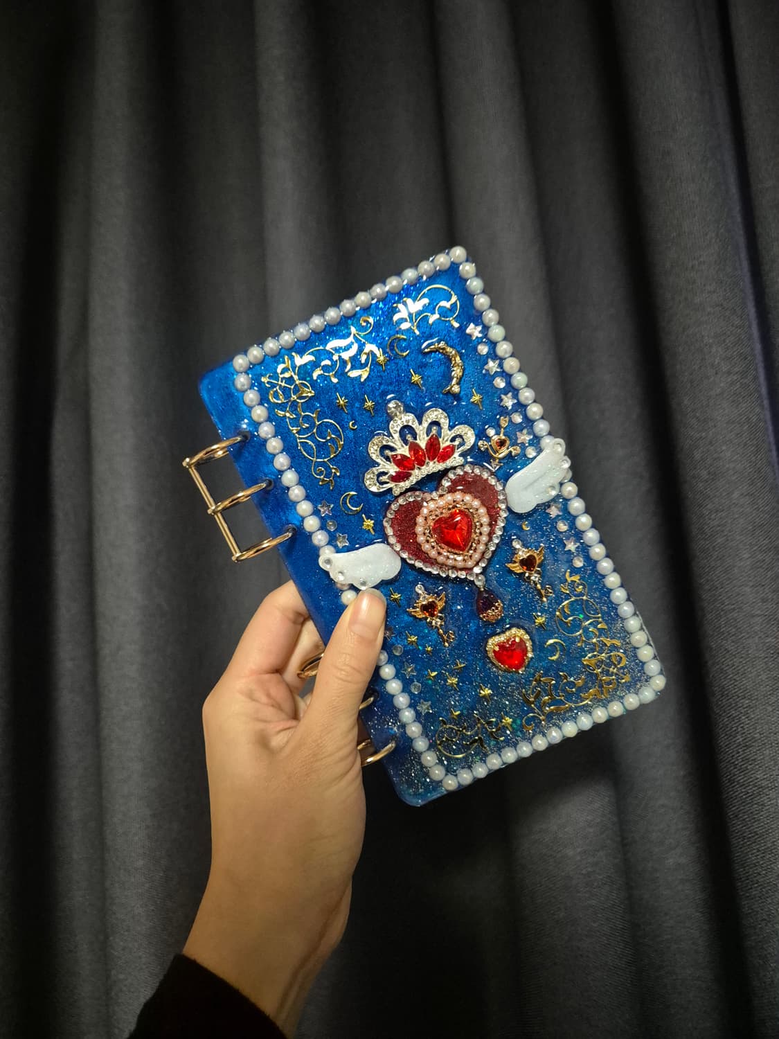 핸드메이드 )마법소녀풍 밤하늘의사랑의천사 레진다이어리 상품이미지3