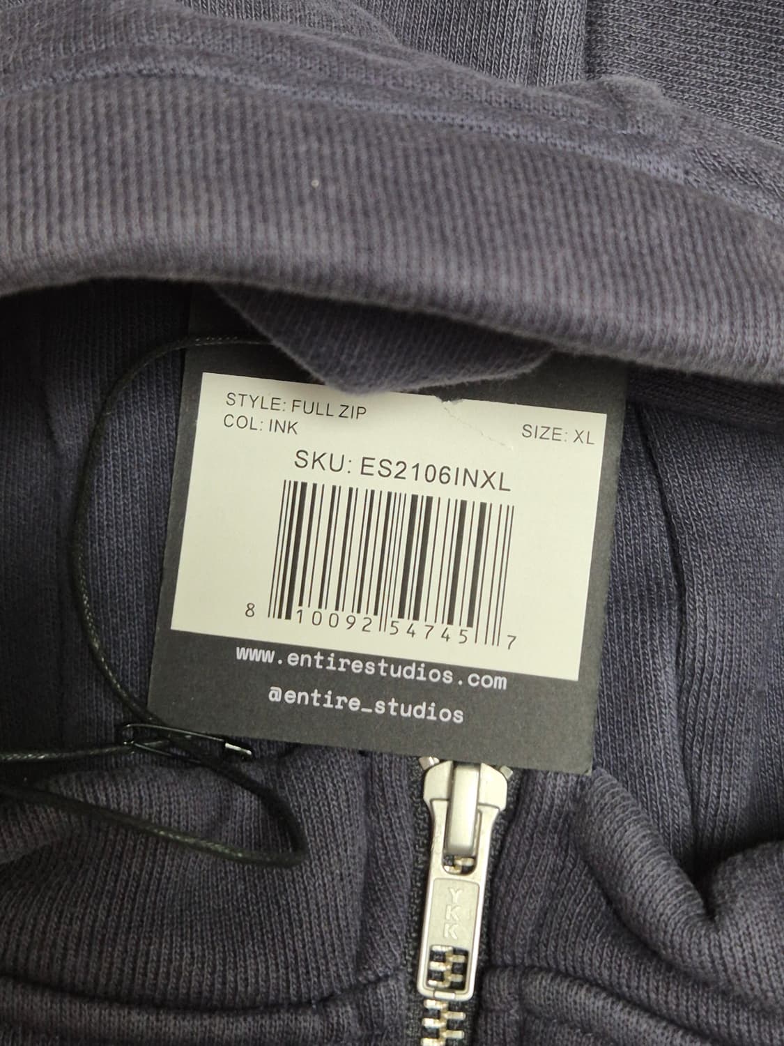 (새상품/XL)엔타이어스튜디오 풀 집 잉크 후드집업 상품이미지6