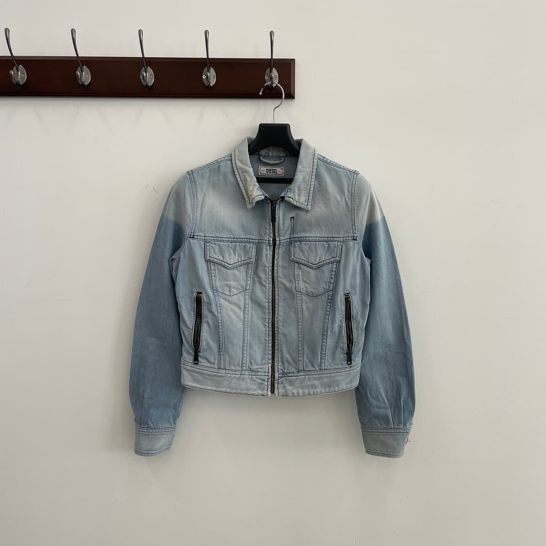 W 디젤 라이트 블루 데님 크롭 집업 자켓 상품이미지1