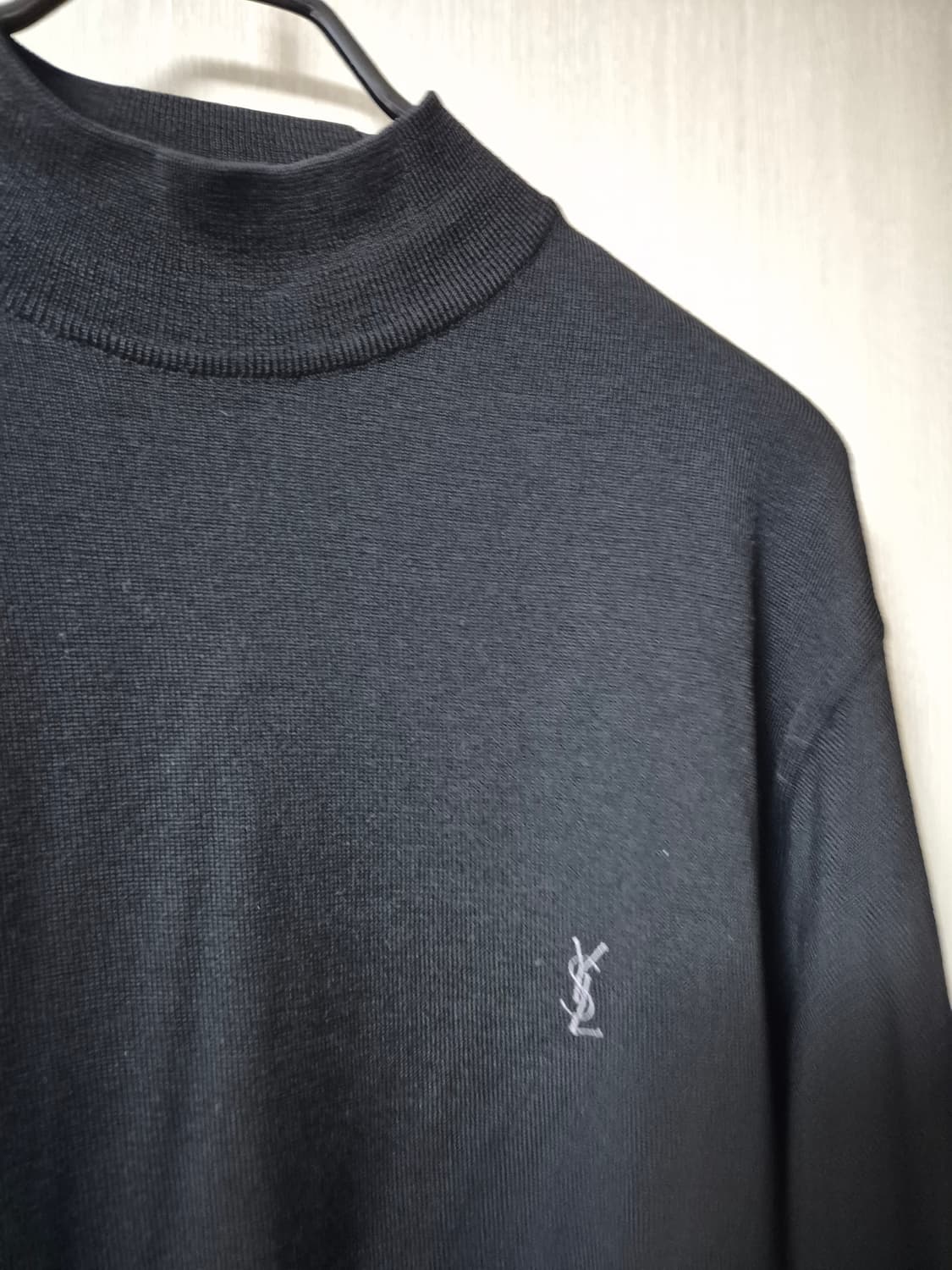 (정품) 입생로랑 블랙 니트 풀오버 하이넥 니트 100 남성 상품이미지3