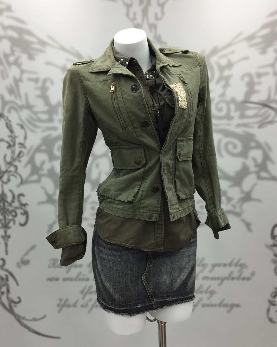 Khaki cubic point jacket 상품이미지1