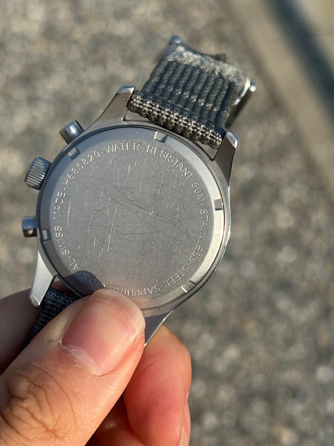 급처 해밀턴 카키 필드 크로노그래프 쿼츠 시계 상품이미지5