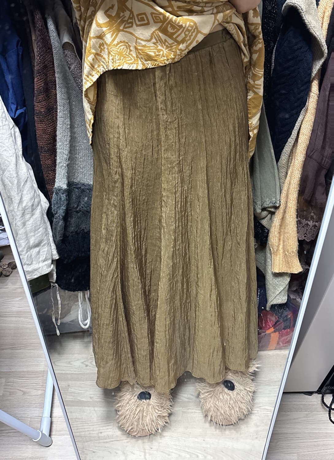 빈티지 히피 보헤미안 링클 롱스커트 상품이미지1