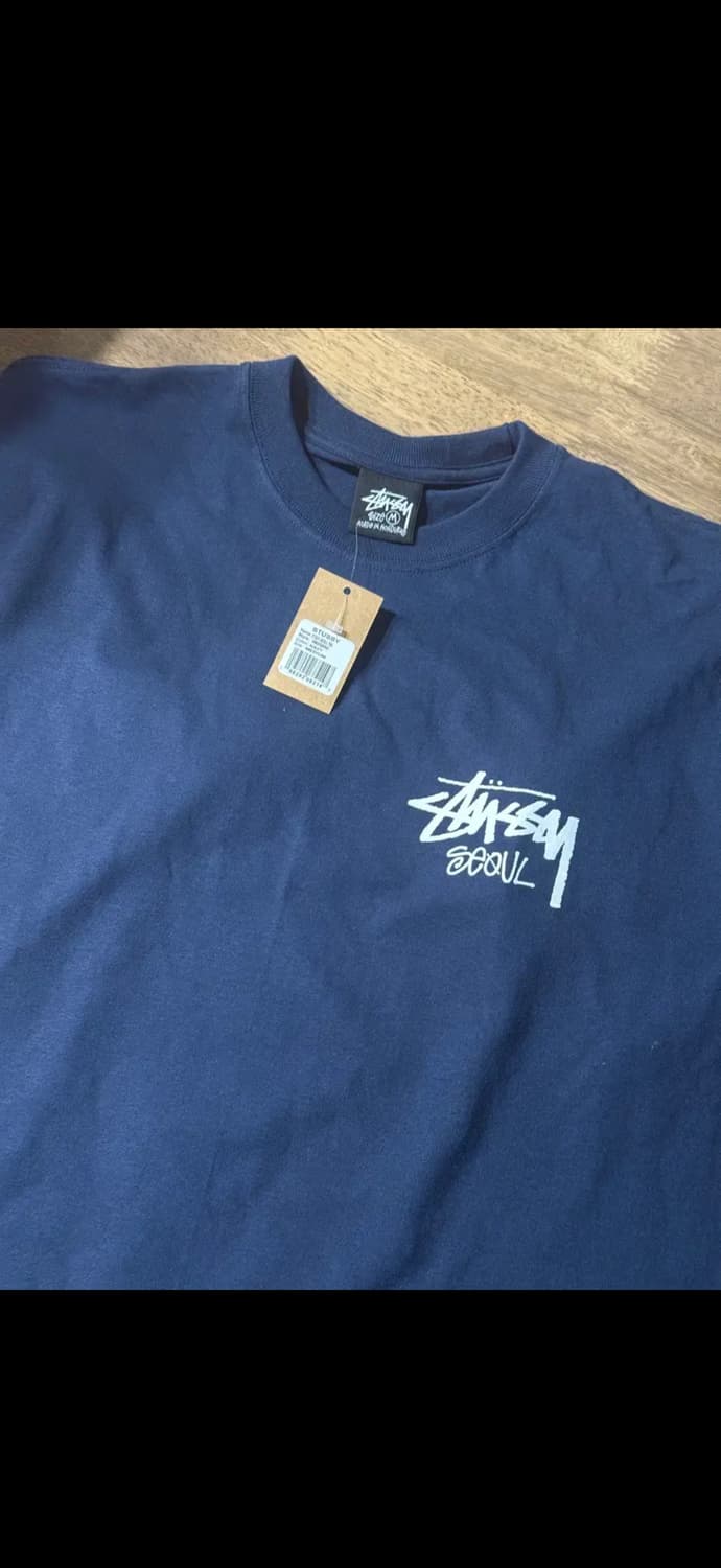 스투시 서울 네이비 반팔 티셔츠 M 도산 상품이미지1