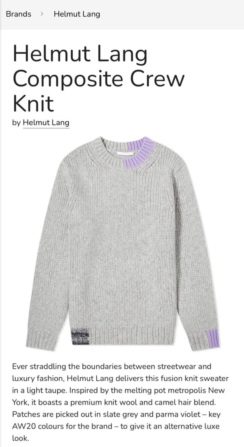 헬무트 랭 크루넥 니트 상품이미지1