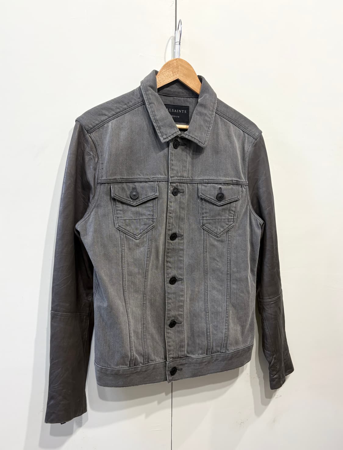 올세인츠 암 레더 데님 트러커 자켓 상품이미지2