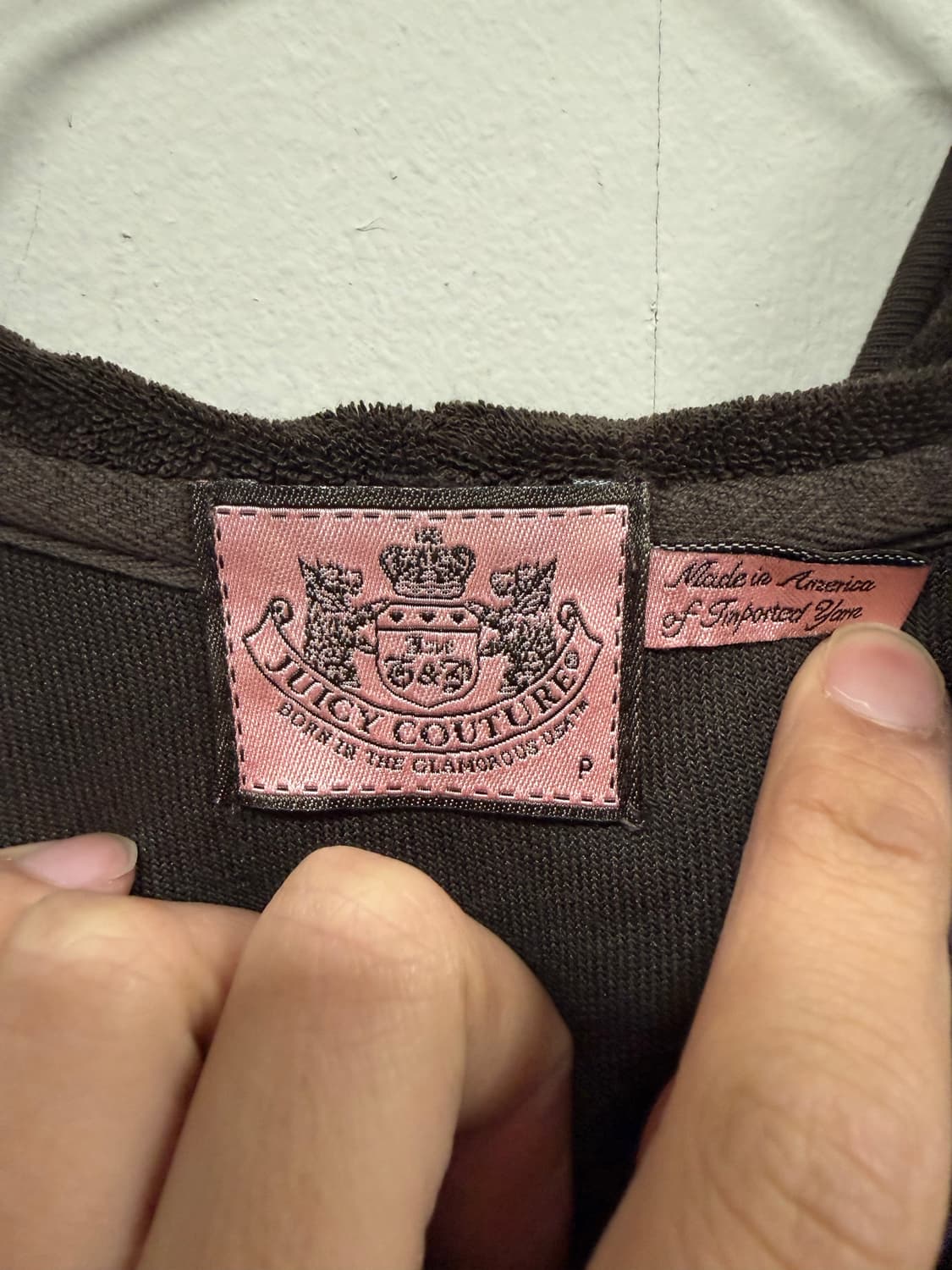 쥬시꾸뛰르 백로고 딱붙 벨벳 후드집업 상품이미지3