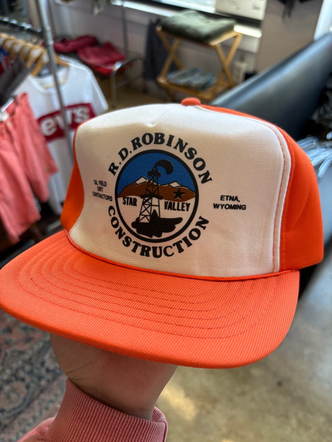 80s R.D. 로빈슨 건설 회사 홍보용 트러커캡 데드스탁 상품이미지2