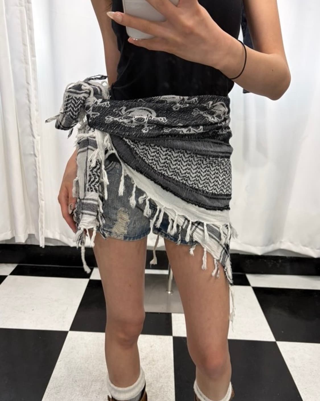 🎸스컬 프린팅 스카프🎸 상품이미지3