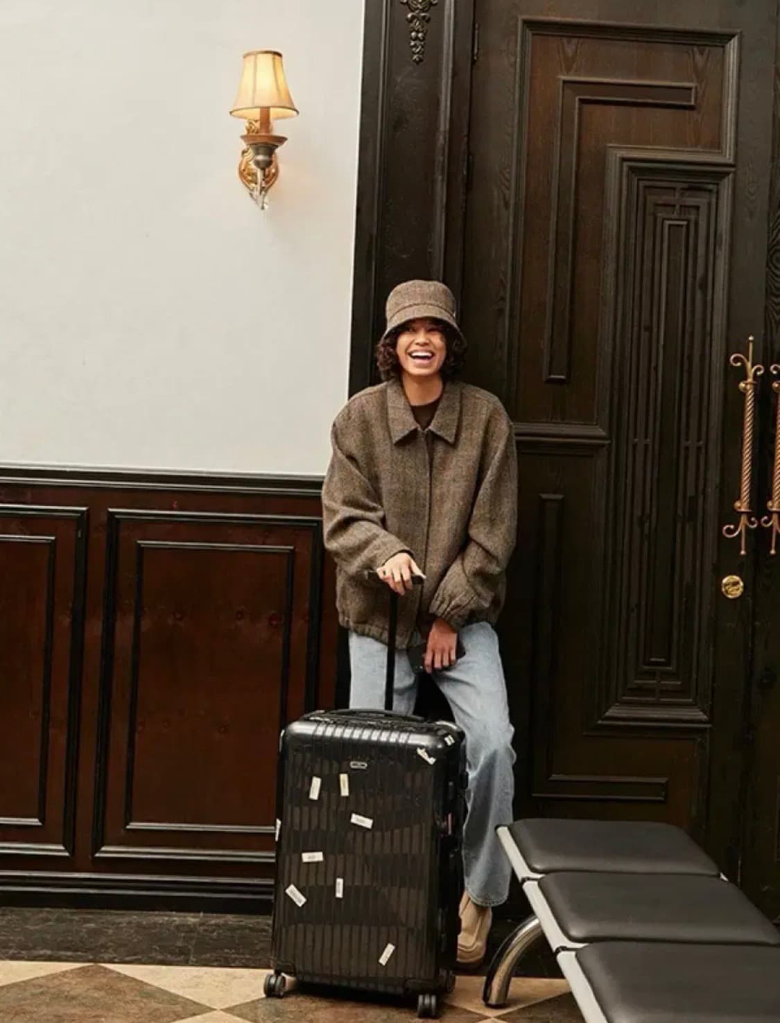 브라운야드 해리스트위드 블루종 3사이즈 브라운 상품이미지1