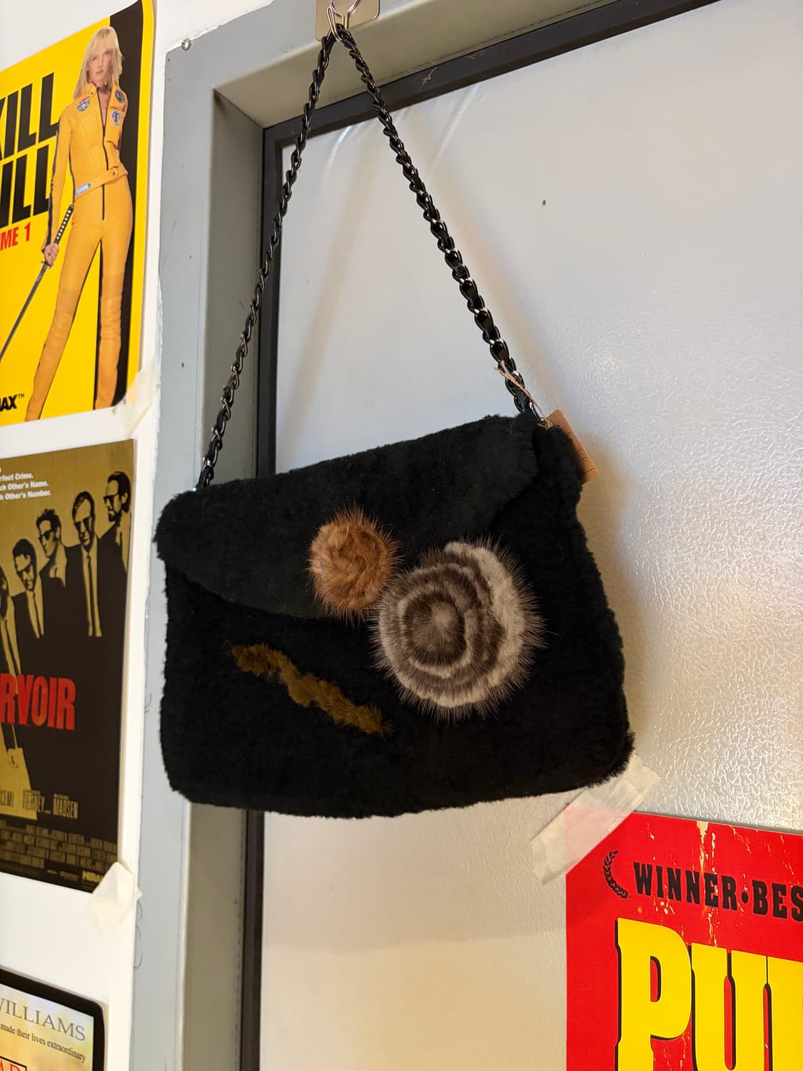 밍크 퍼 블랙 체인 숄더백 상품이미지1