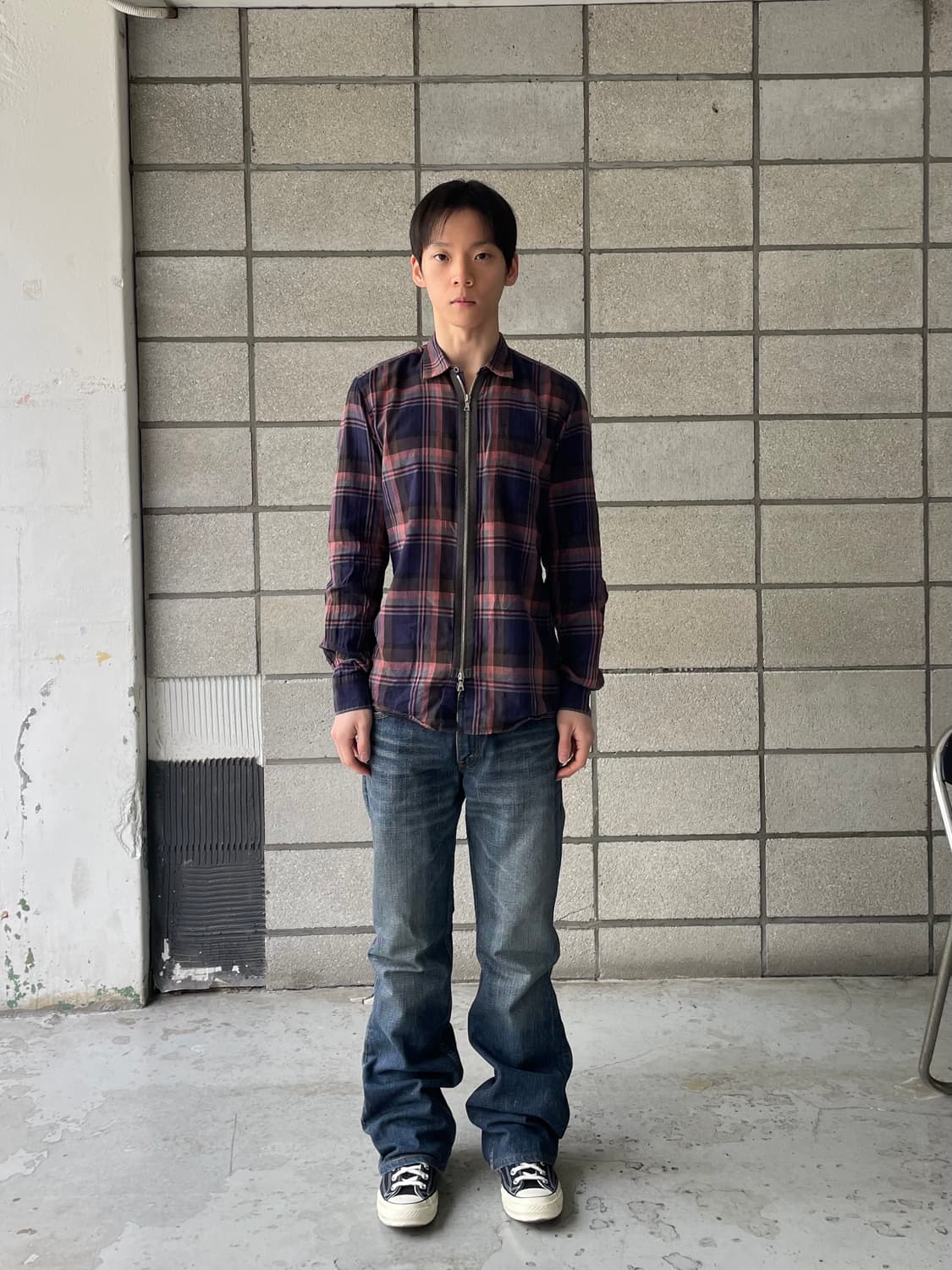 드리스반노튼 체크 집업 셔츠 상품이미지2