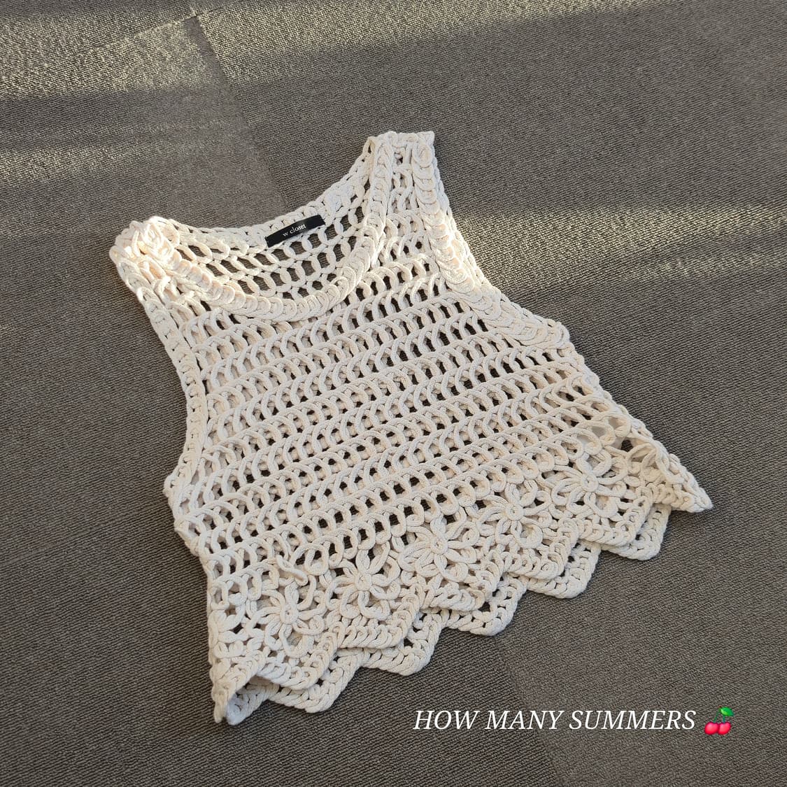 Wcloset 아이보리 니트 슬리브리스 상품이미지2