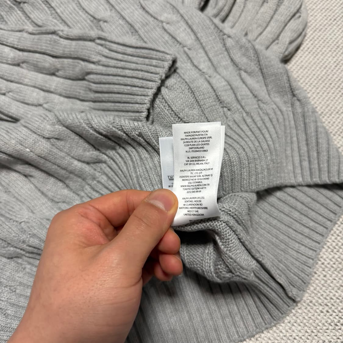 폴로 랄프로렌 브이넥 케이블 니트 상품이미지4