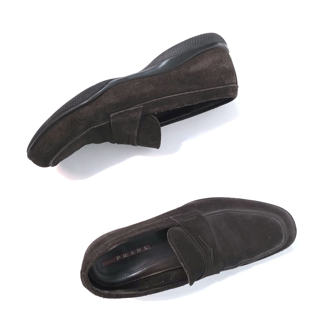 [UK9] 프라다 스웨이드 페니 로퍼 브라운 상품이미지4