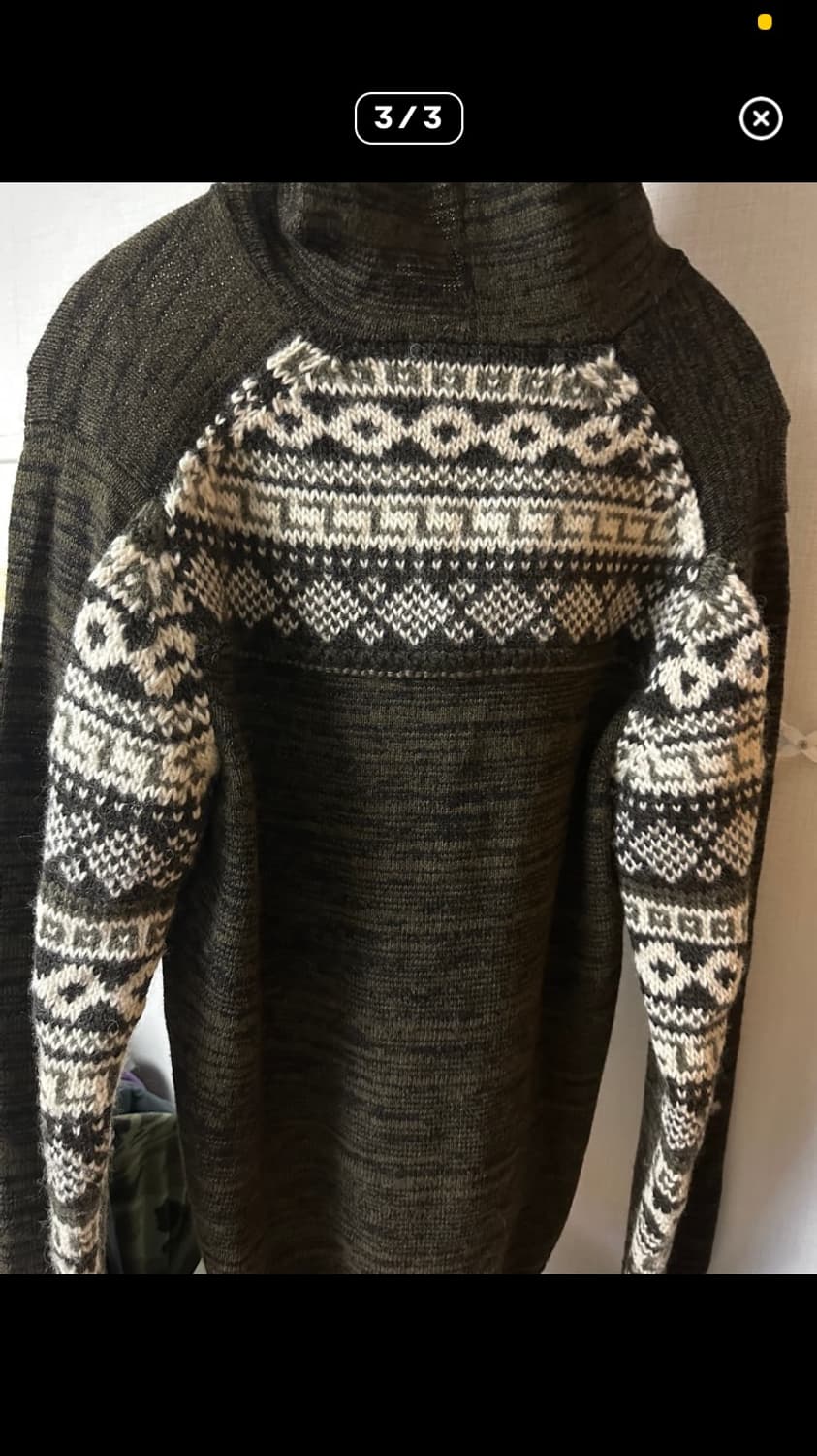 준야와타나베 노르딕 패턴 니트 후드 상품이미지3