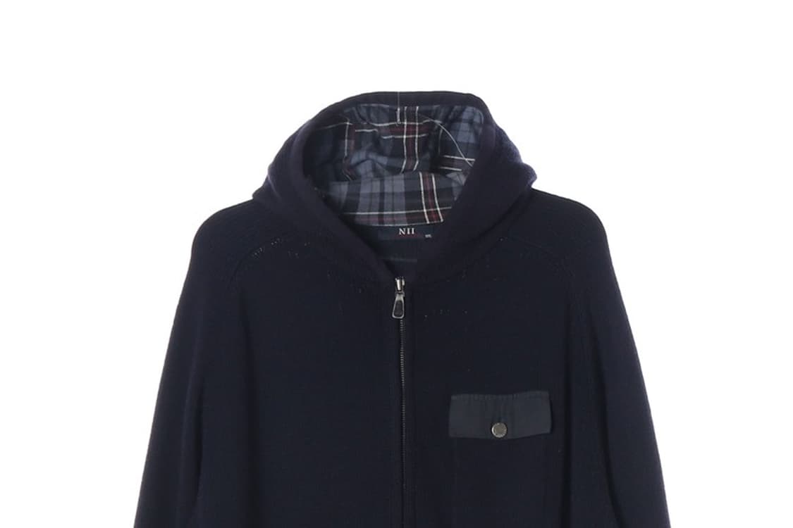 NII 포켓 디테일 니트 후드 집업 XL 상품이미지3