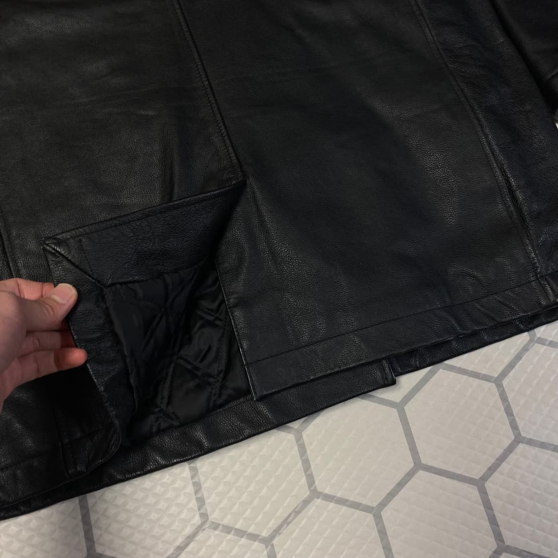 (M) 90s 갭 레더 피코트 블랙 올드갭 상품이미지9