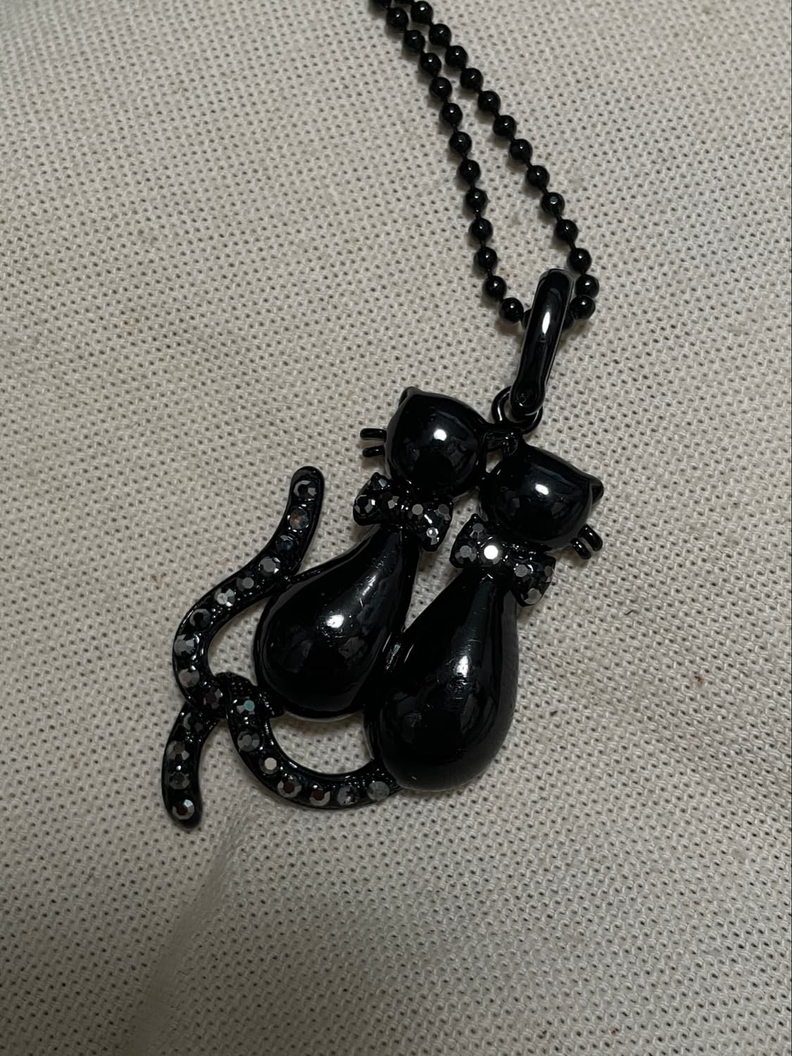 빈티지 블랙 고양이 목걸이 상품이미지1