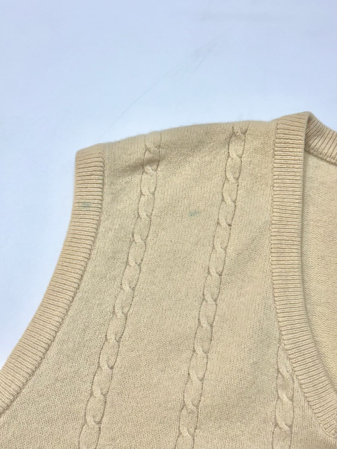 Buberrys 버버리 램스울 아이보리 케이블 니트 베스트 상품이미지6