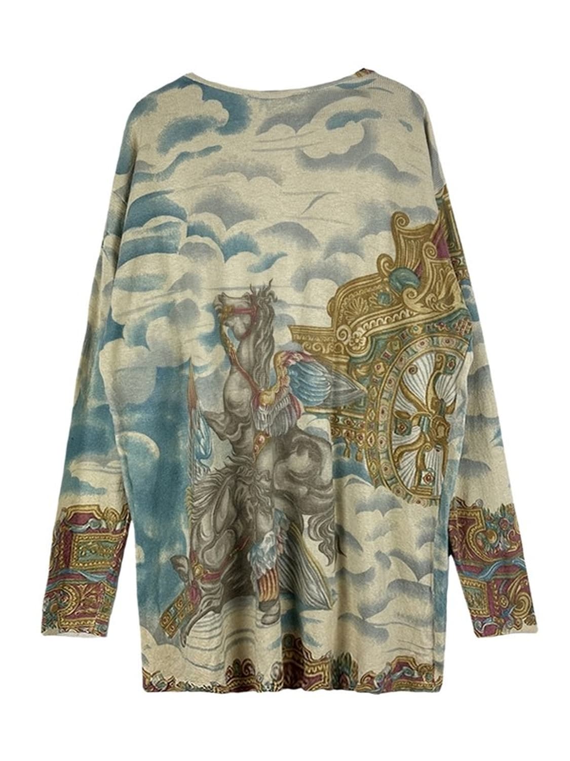 [XL] ROBERTO CAVALLI 실크 캐시미어 명화 니트 상품이미지2