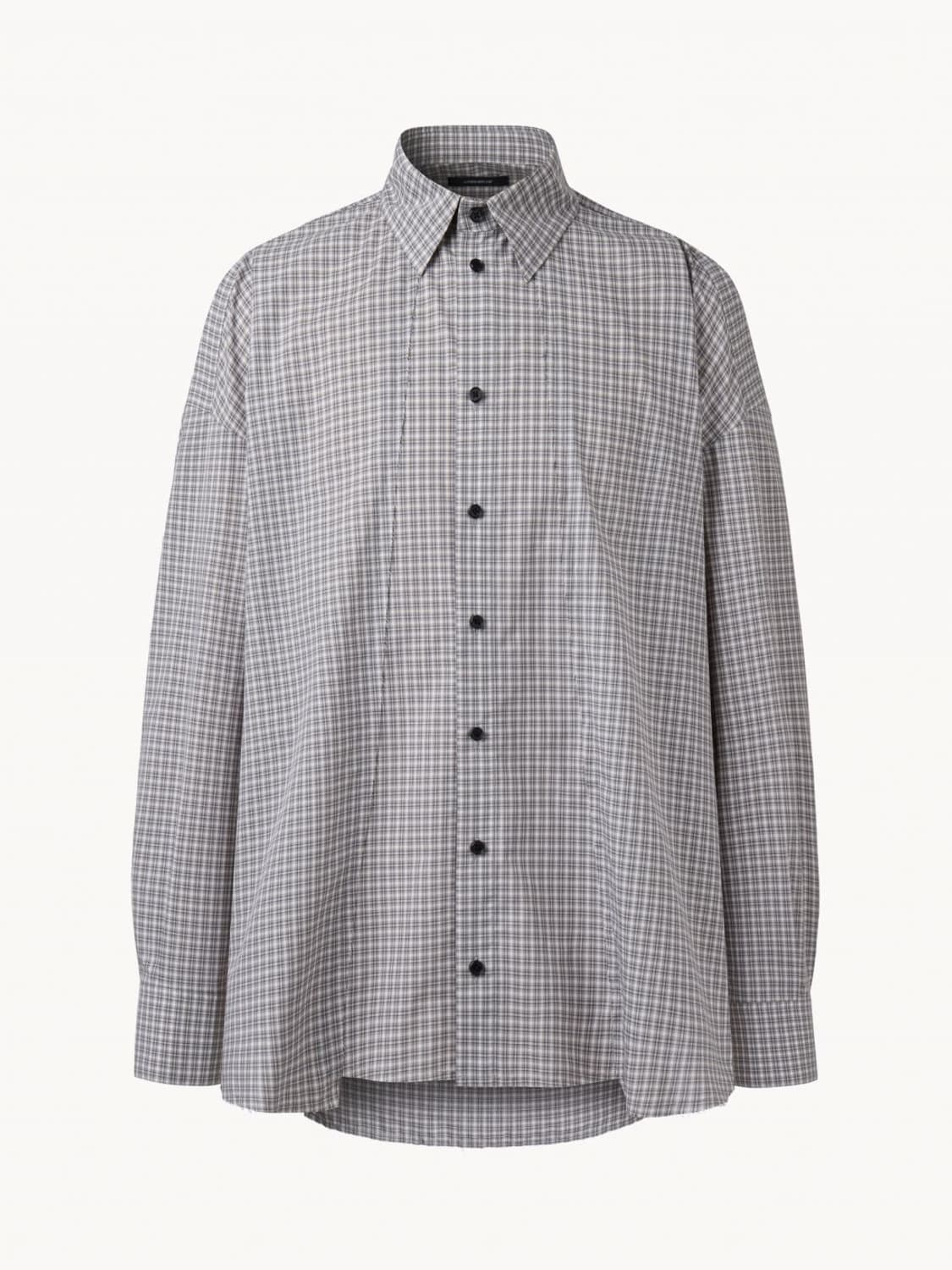 (M) Cmmawear Kogarashi 깅엄 체크 셔츠 grey 상품이미지1