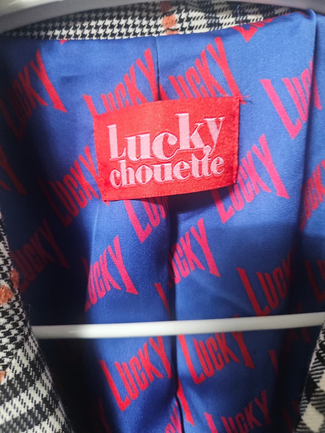 럭키슈에뜨 체크 더블 브레스트 자켓 상품이미지3