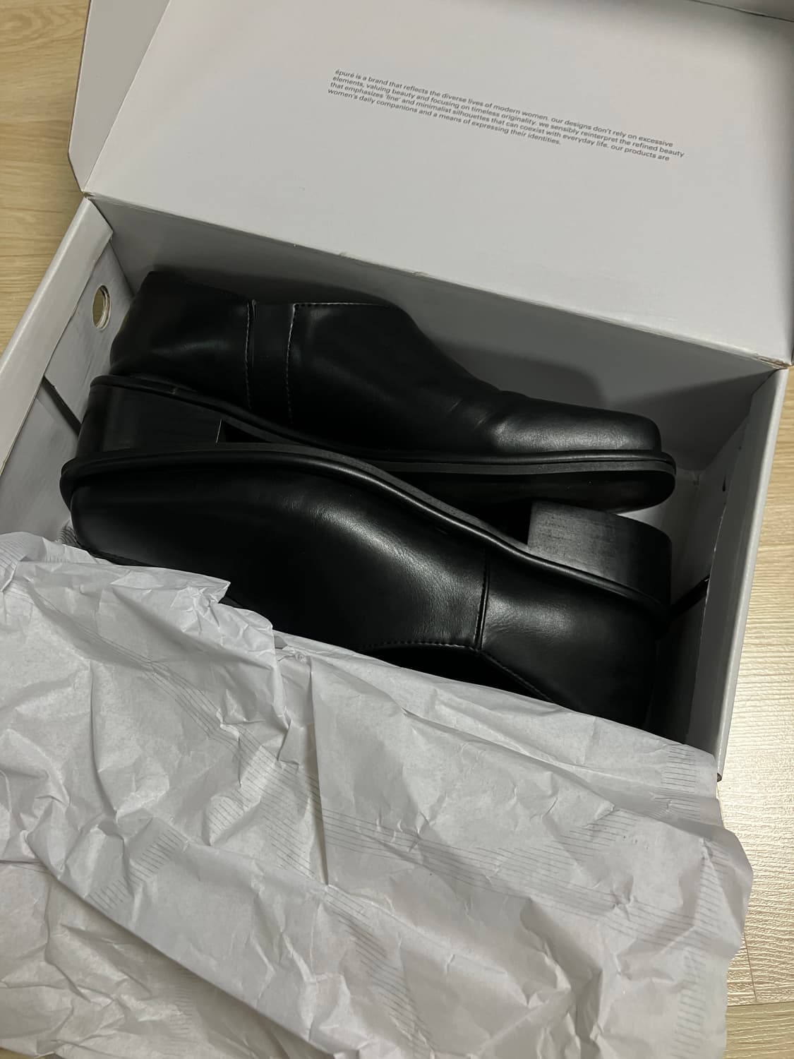 [새상품] 에퓨레 MARS Square Loafers 블랙 상품이미지7