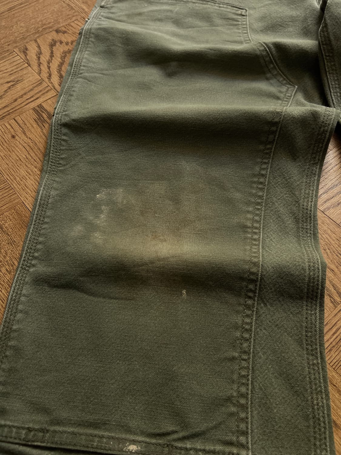 [38]칼하트 USA 더티워싱 모스그린 더블니 워크 팬츠 상품이미지5