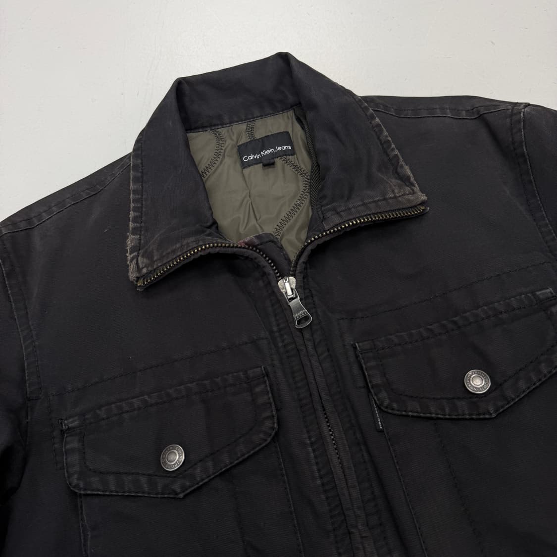 캘빈클라인 Y2K 투포켓 코튼 바이커 집업 자켓 상품이미지3