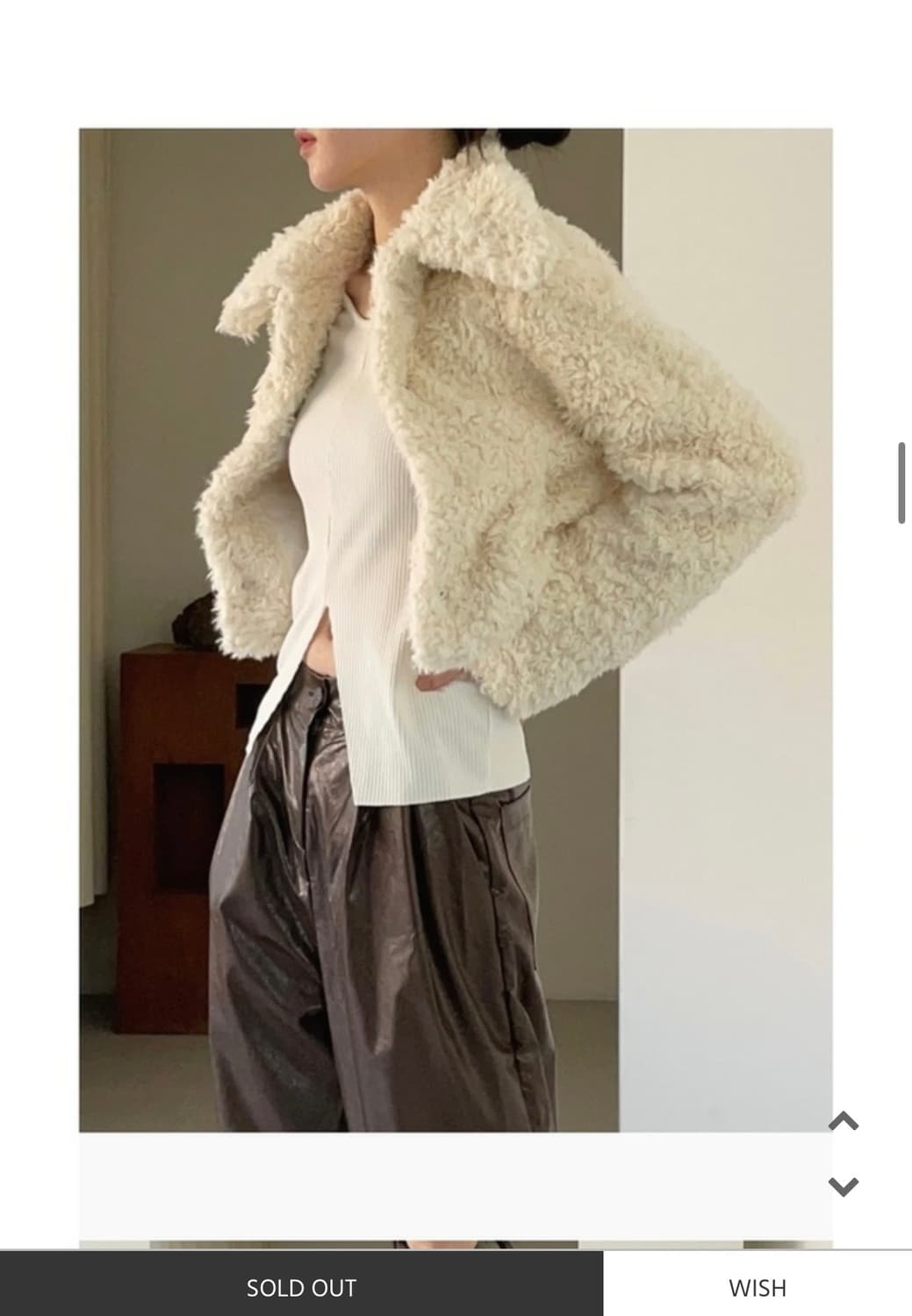 아델리오 크롭 양털 퍼자켓 상품이미지4