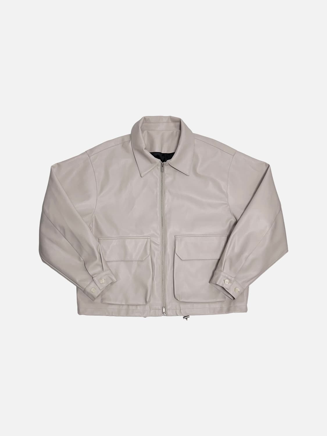 아이러니포르노 투웨이 카라넥 비건레더 자켓 상품이미지1