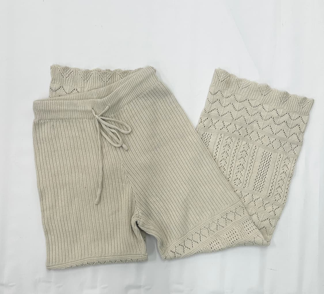 🪇에스닉 니트 팬츠🪇펀칭 시스루 오리엔탈 그런지 히피 일본빈티지 상품이미지2