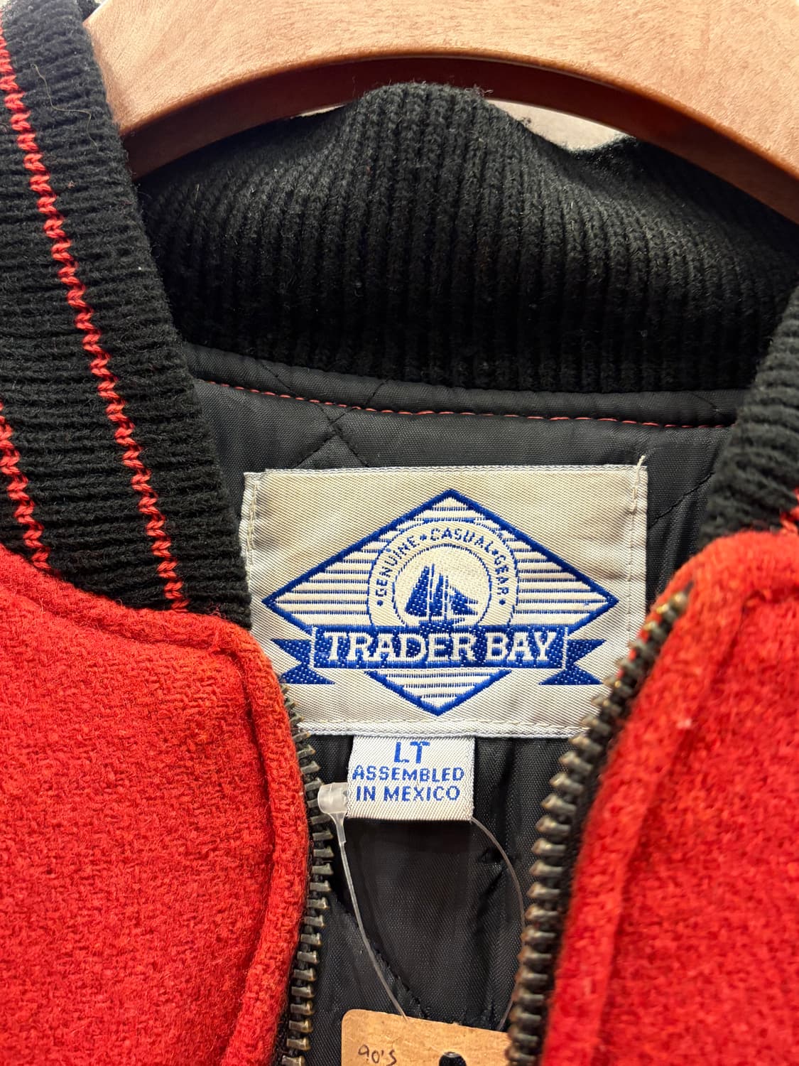 90s Trader Bay 빈티지 ALASKA 리얼레더 울 바시티 자켓 상품이미지9