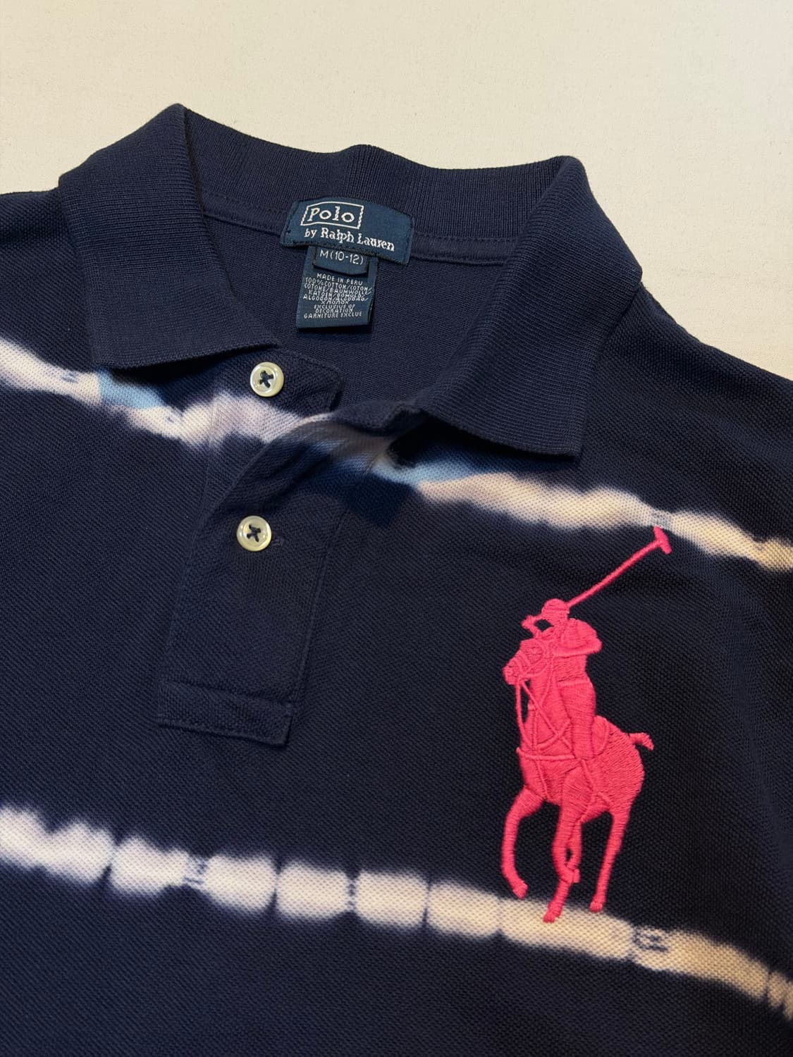희귀) 폴로 랄프로렌 빅포니 타이다이 카라티 네이비 상품이미지3