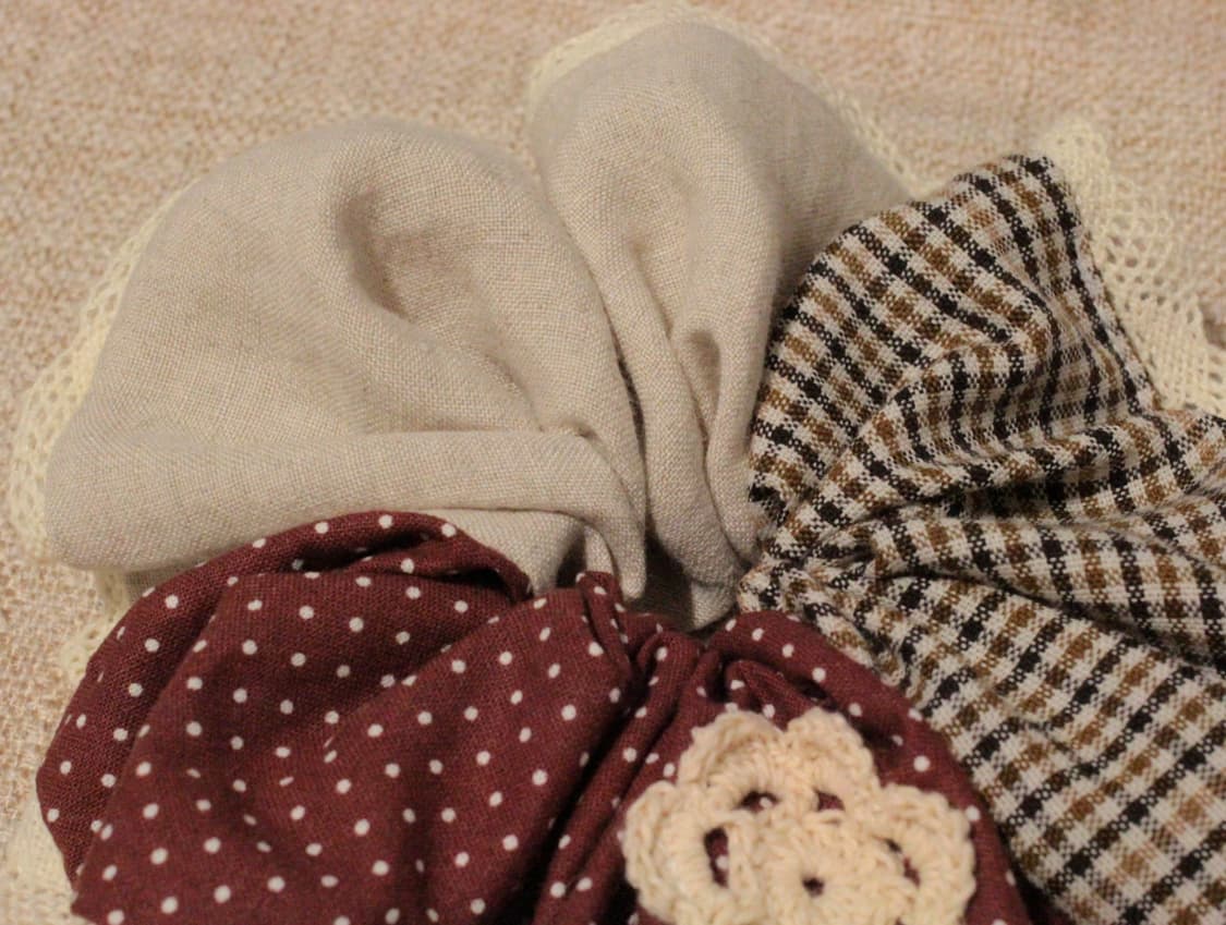 핸드메이드 빈티지 업사이클링 레이스 스크런치 상품이미지3