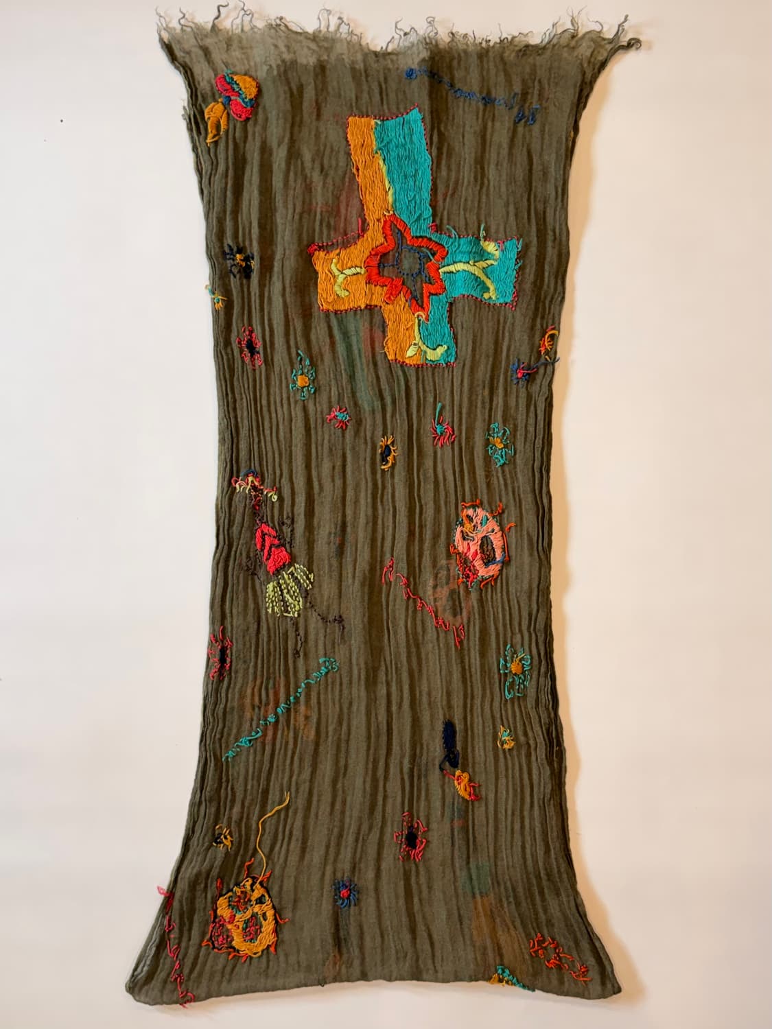 KAPITAL Embroidery Ring Stole (Olive) 상품이미지8