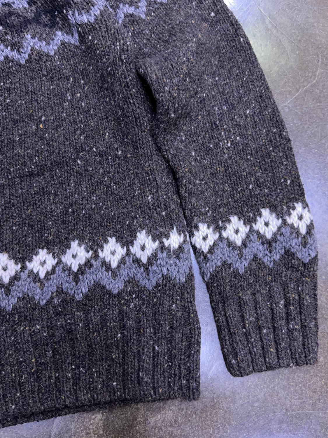 자라 울 라운드 노르딕 패턴 니트 스웨터 M 상품이미지5