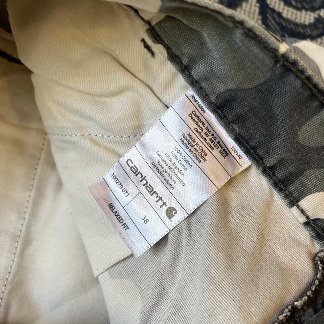 38 칼하트 카모 반바지/W2305 상품이미지5
